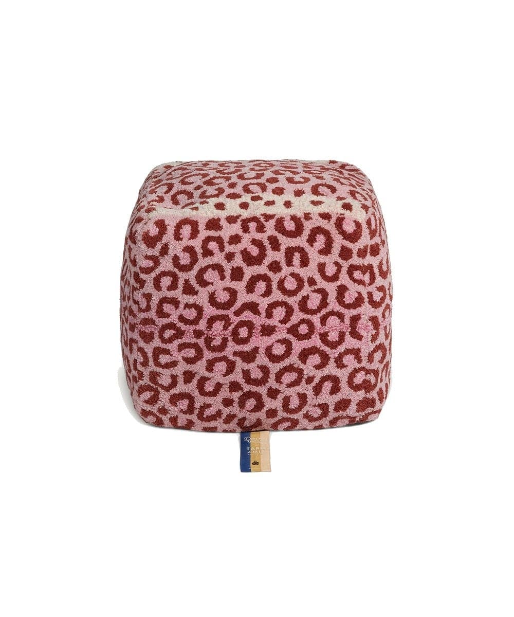 Doing Goods Rosa Leoparden-Hocker klein
