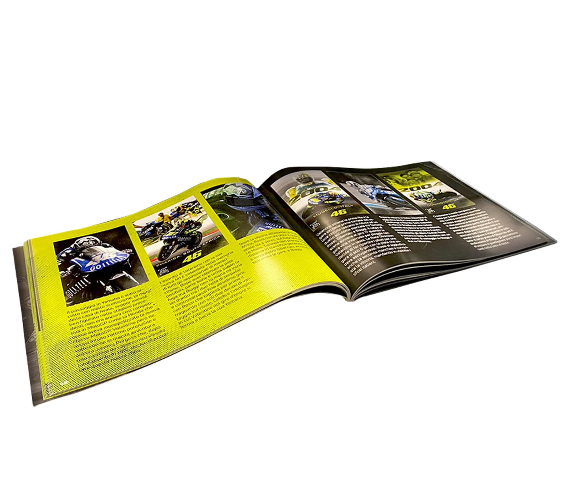 VR46 Fanbuch Von Null auf 46 Stickeralbum über die Geschichte von Valentino Rossi der MotorGP-Ikone interaktiven Erlebnissen italienische Ausgabe view 2