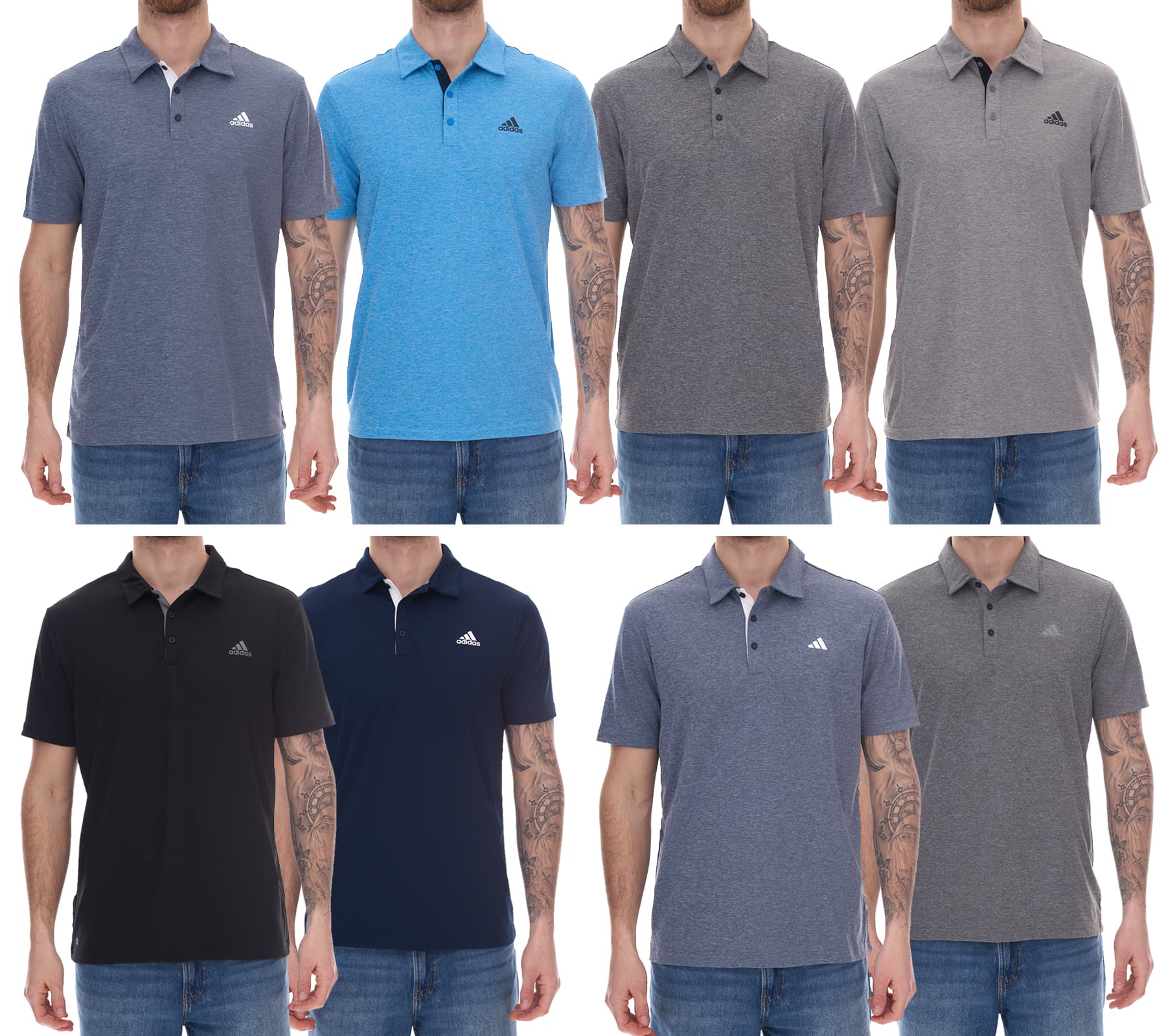 adidas Drive Polo oder Drive Polo Heather Herren Polo-Shirt mit AeroReady nachhaltiges Sport Golf-Hemd in Grau, Blau, Schwarz