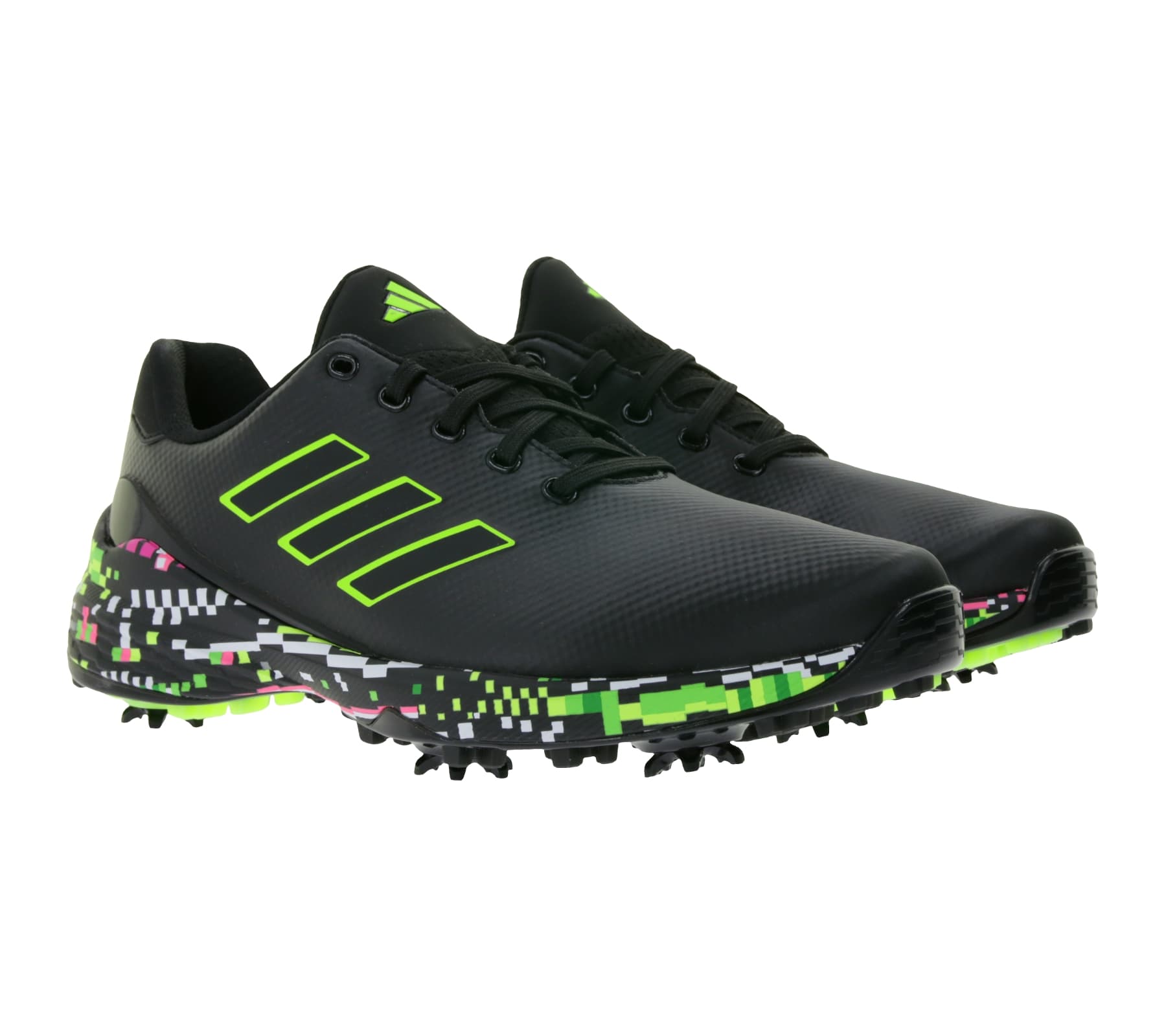 adidas ZG23 nachhaltige Damen Golf-Schuhe mit Lightstrike-Dämpfung Sport-Schuhe mit austauschbaren Cleats IE2140 Schwarz/Grün