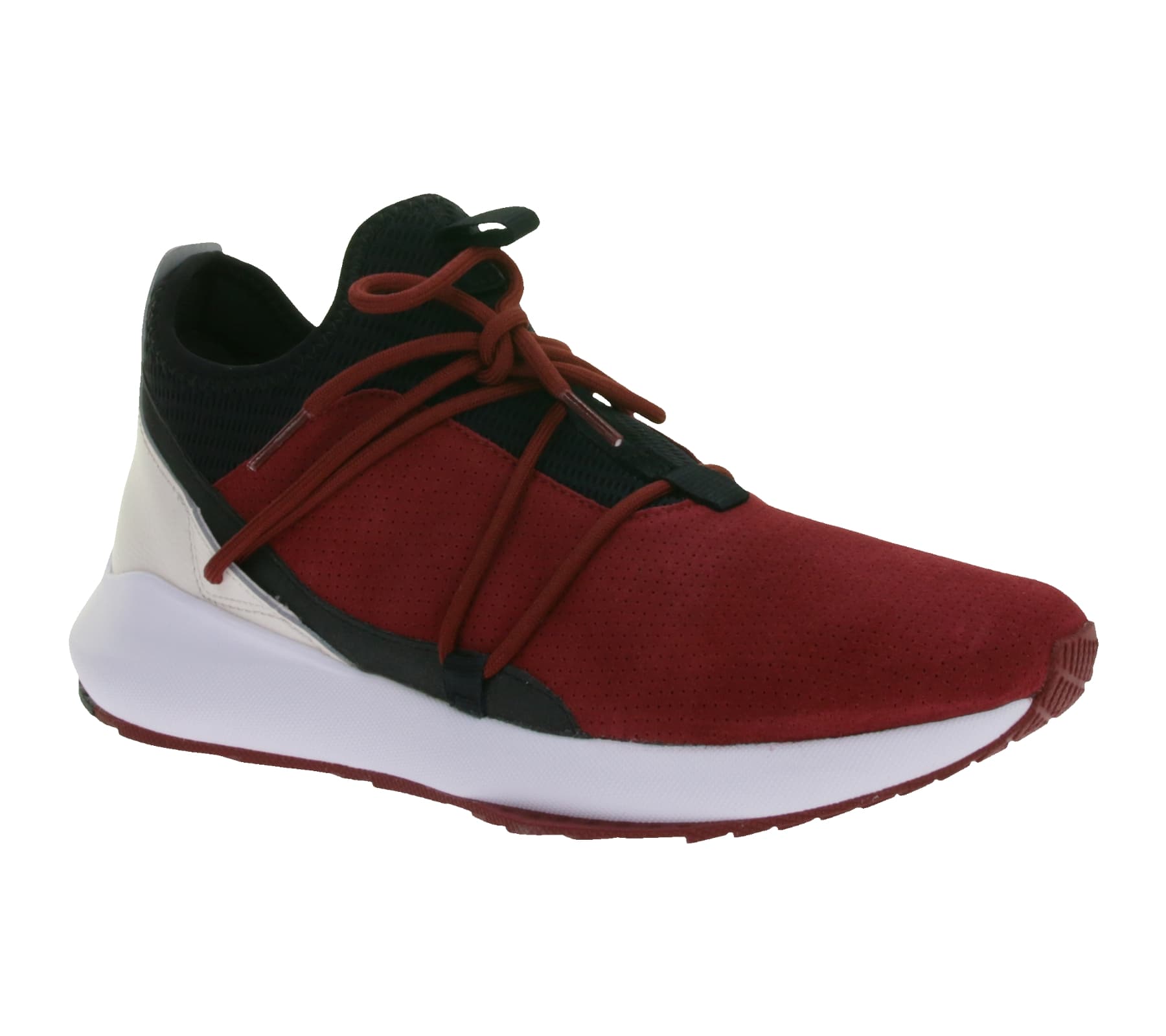 PUMA X Scuderia Ferrari SF Evo Cat II Suede LS Damen oder Herren Sneaker mit Ferrari-Logo Motorsport Leder-Schuhe 306373 02 Bordeaux/Weiß/Schwarz view 2