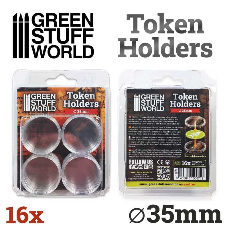 Green Stuff World Token Halter 35mm (16) Token Holders Markerhüllen
