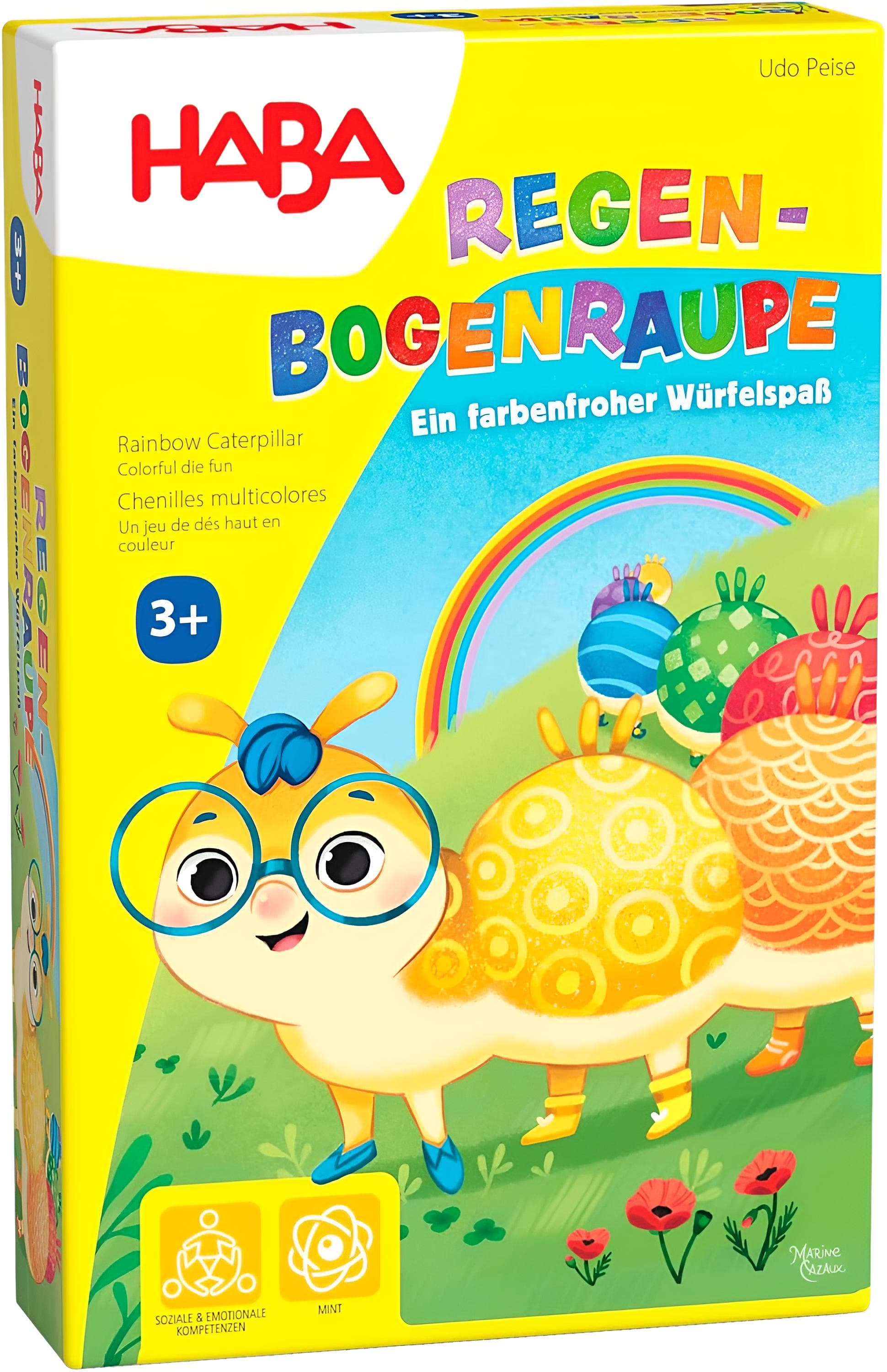 Regenbogenraupe - ein farbenfroher Würfelspaß