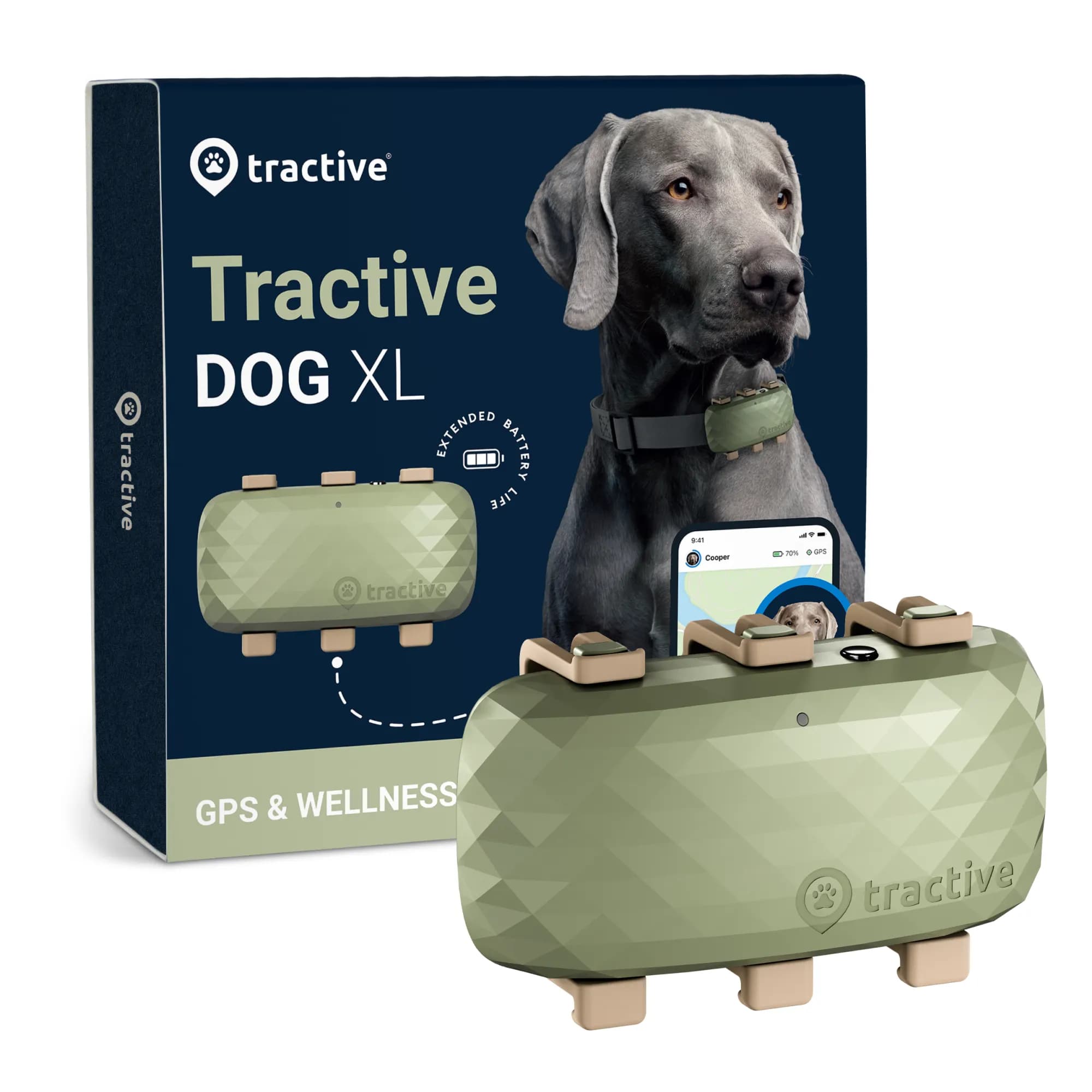 Tractive GPS DOG XL - Green- Abonnement in der App