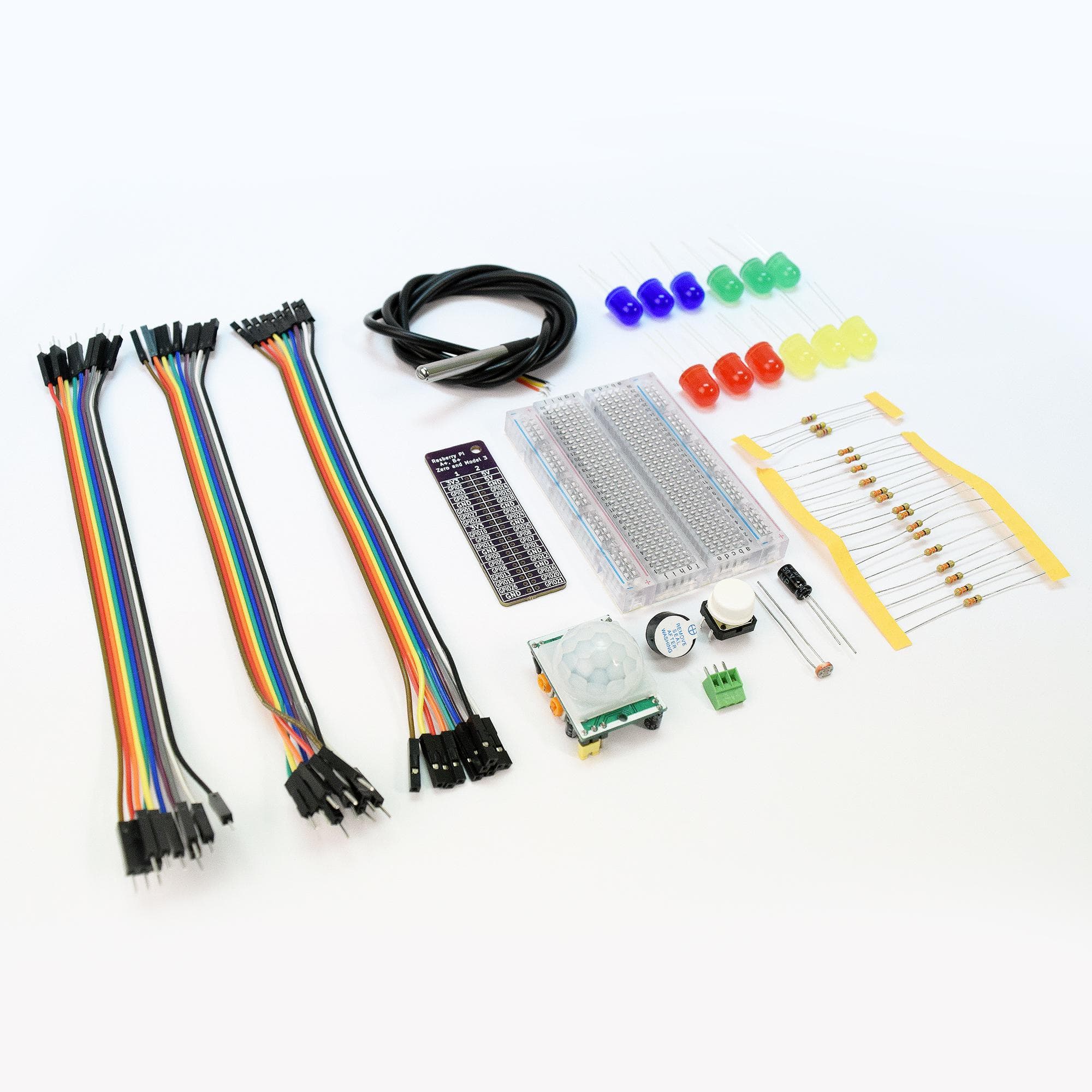 Multicomp Pro Pi Education Parts Kit; Accessory Type:Pi Education Parts Kit; For Use With:Raspberry Pi Models B+, 2, 3; Kit Contents:Various component