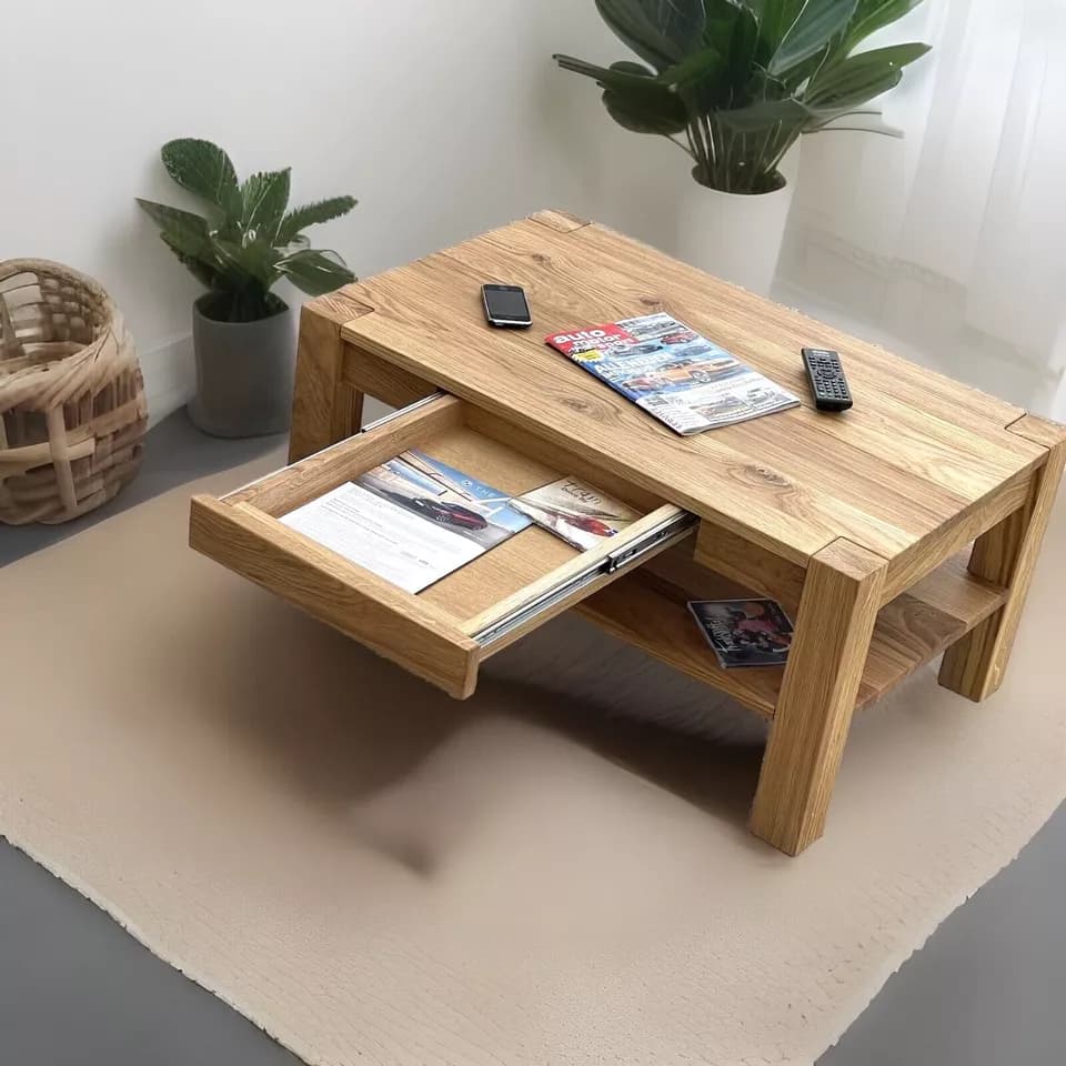 Neuer Couchtisch Eiche Massivholz Wohnzimmertisch Asteiche Wildeiche
