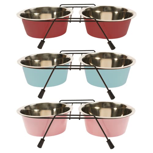 Duvo+ Dinner Set Napfständer + Näpfe, Größe: L