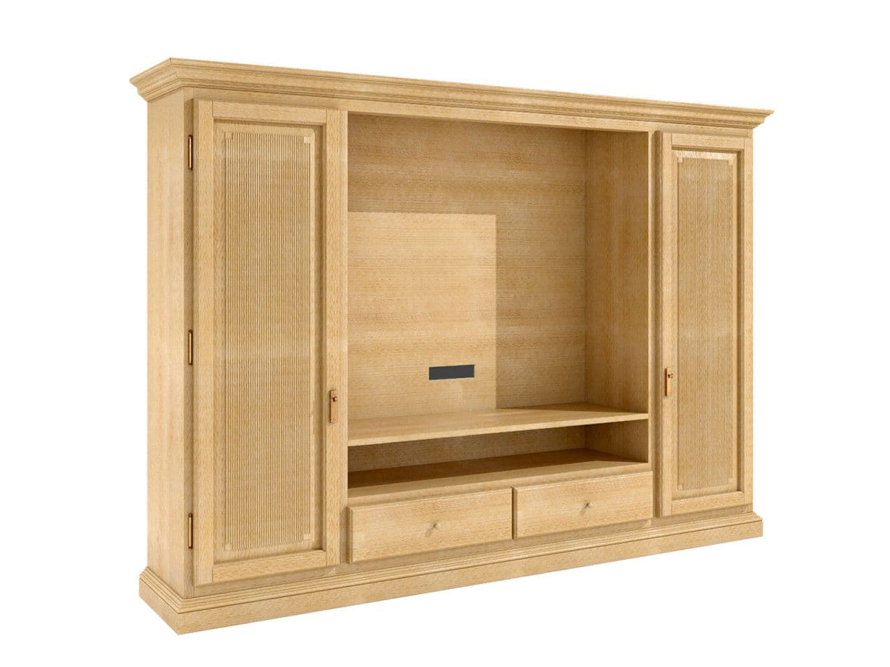 TV Hochanrichte TV Schrank Duett B 243 H 156 cm 2 Türen 2 Schubladen Duett Pinie massiv Pinie karamell 