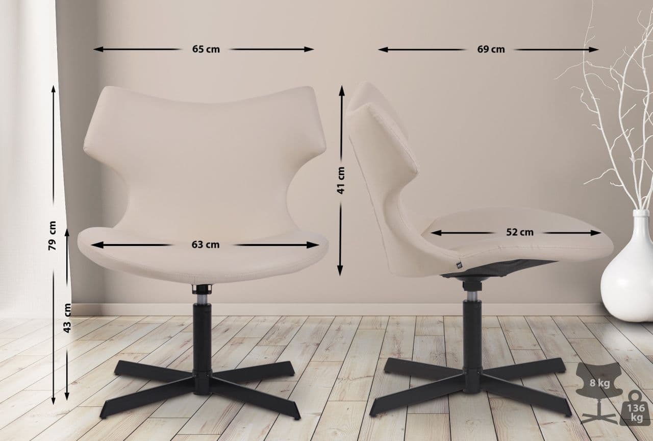 Lounger Welland Kunstleder creme 