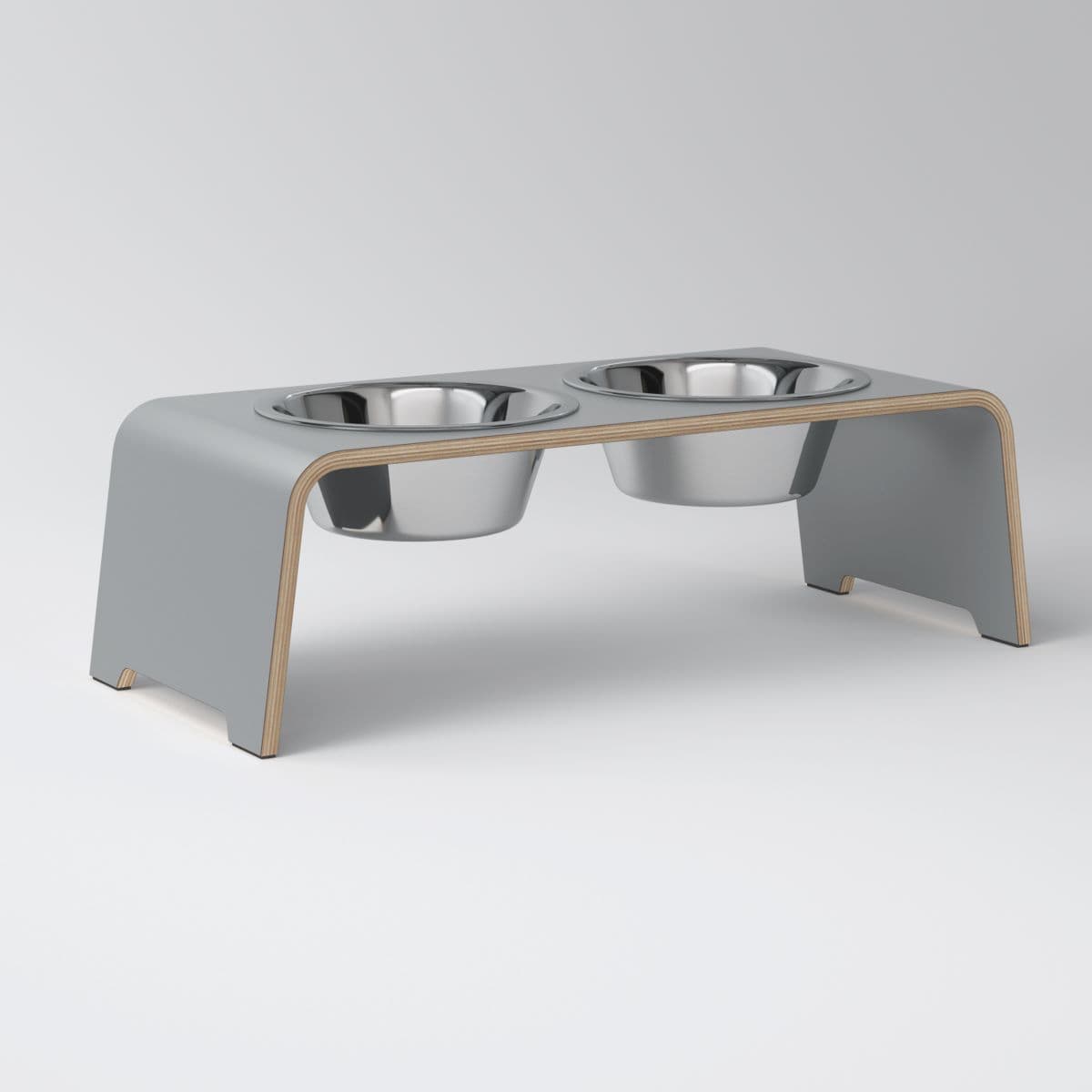 dogBar dogBar® Classic in Grau M Edelstahl M Grau erhöhter Futternapf | unterstützt Verdauung | unterstützt Gelenke beim Fressen | stylische
