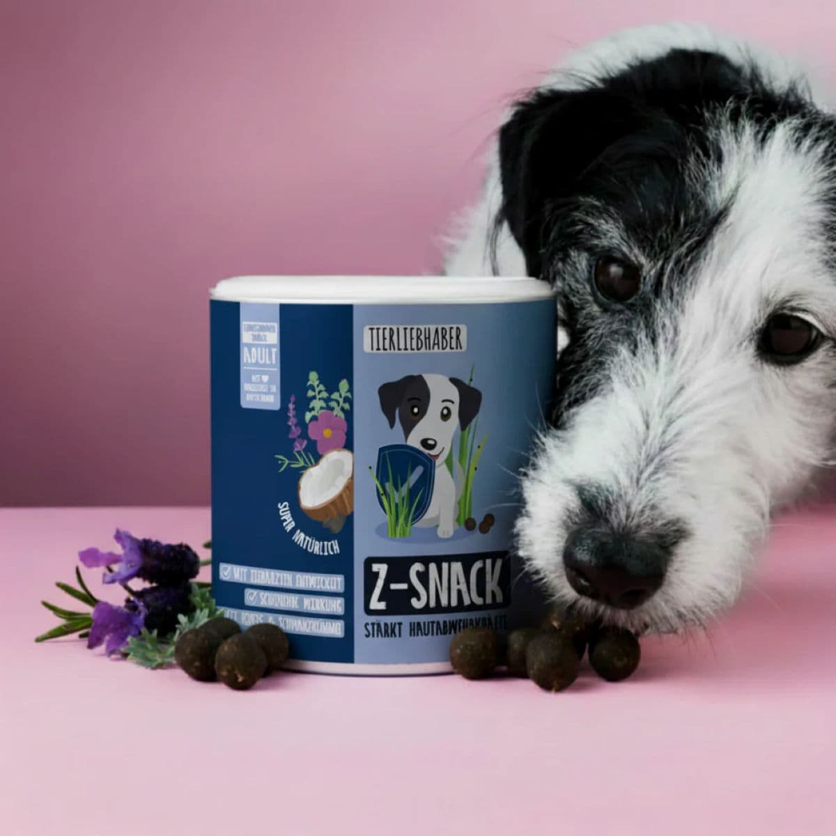 Tierliebhaber Z-Snack  Blau, Weiß für Welpen | für alle Hunde | für Senioren | gegen Zecken | einfache Anwendung | rein natürlich Inhaltsstoffe