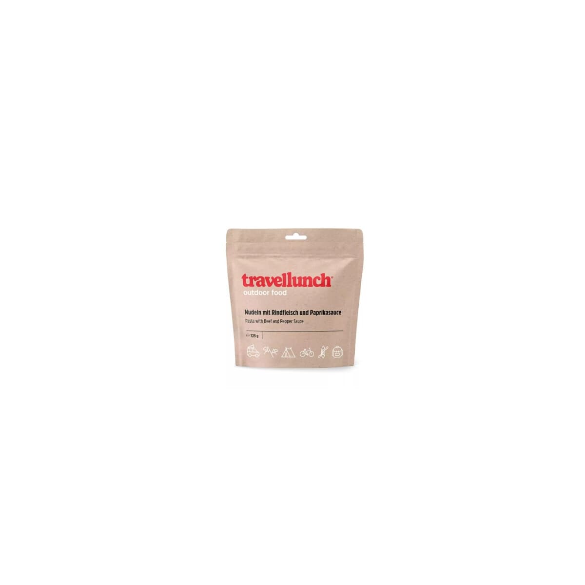 Travellunch Hauptgericht Nudeln mit Rindfleisch und Paprikasauce, 250 g