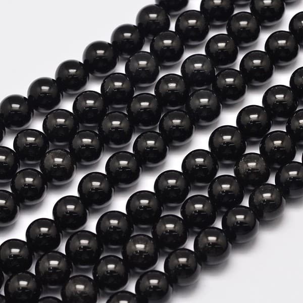 Natürliche augenlose Obsidianperlenstränge