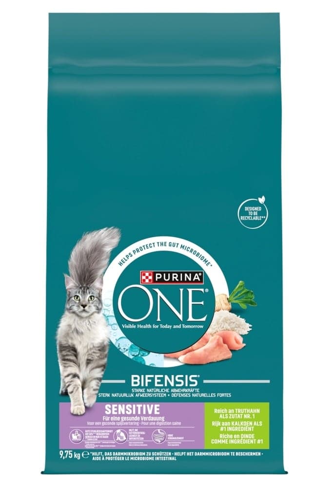 PURINA ONE Bifensis Sensitive Cat Truthahn und Reis Truthahn und Reis, Trockenfutter für Katzen mit empfindlichem Verdauungssystem 9,75 kg