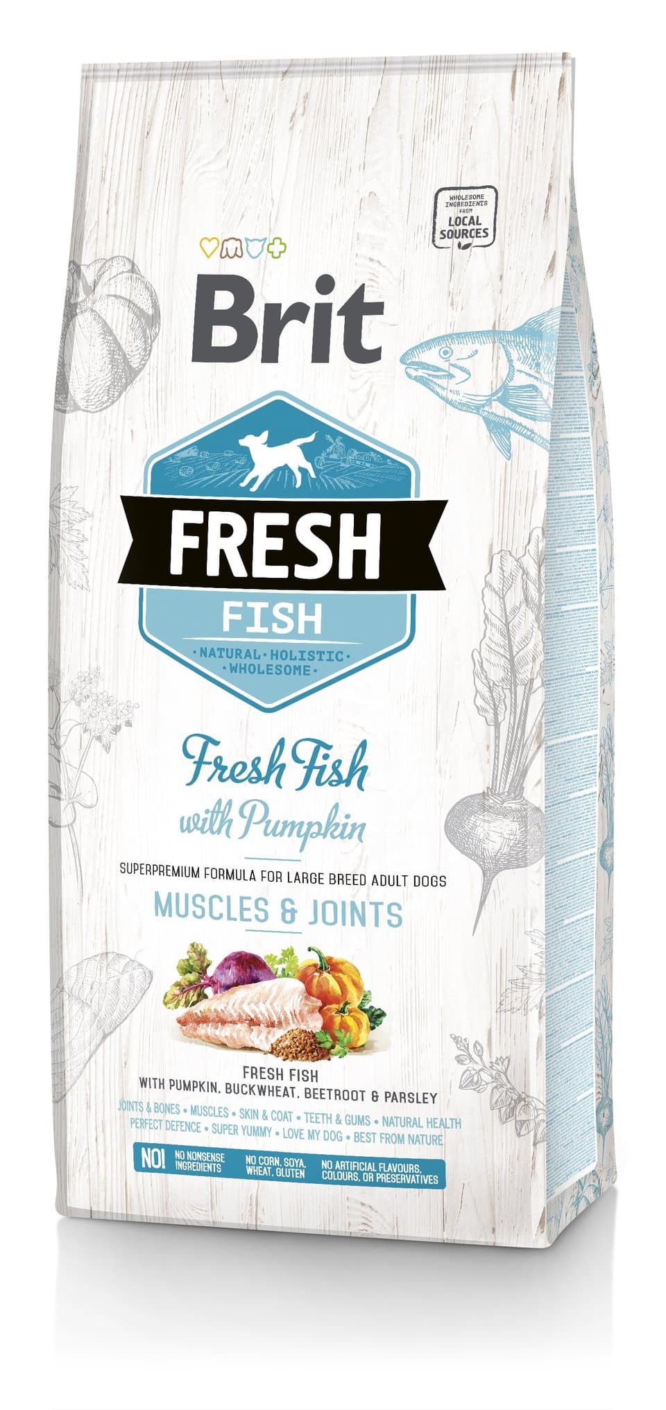 BRIT Fresh Fish with Pumpkin Adult Large Muscles &amp; Joints 12kg