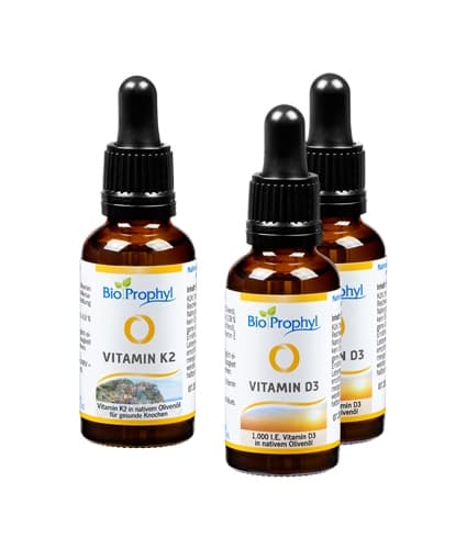 BioProphyl Vitamin D3 K2 Vorteilspaket 2 x gouttes de vitamine D3 + 1 x gouttes de vitamine K2