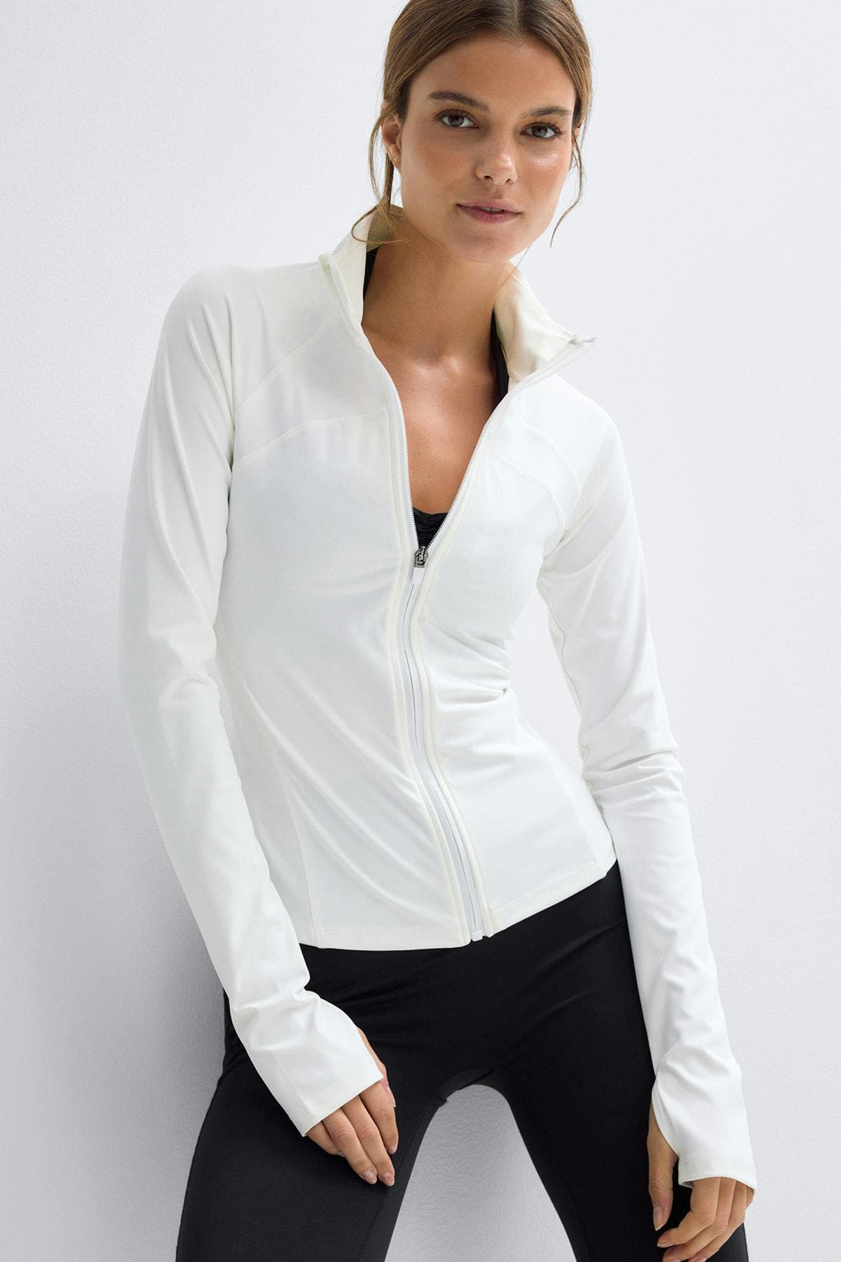 Gina Tricot - Zip yoga jacket - pilates - Weiß - M - Dame
