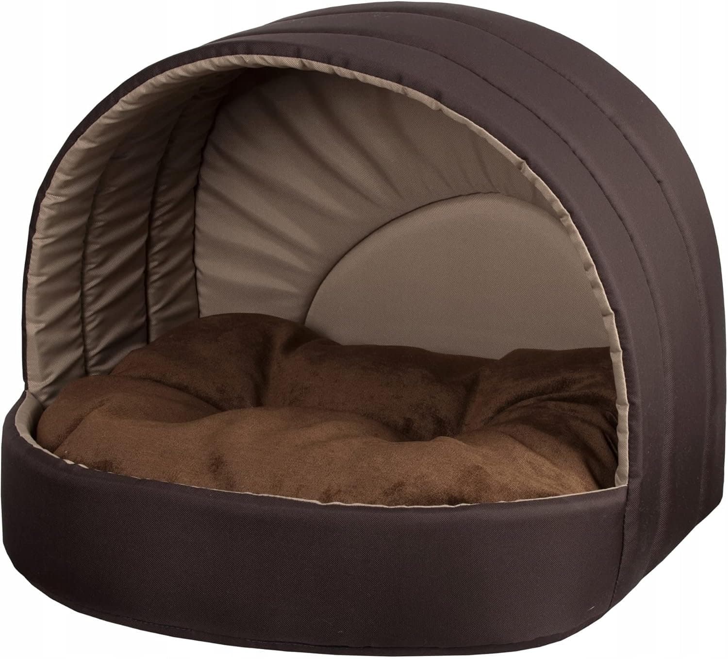 Hundehütte Hundebett Tierbett Katzenbett (Braun, 50x46 cm)