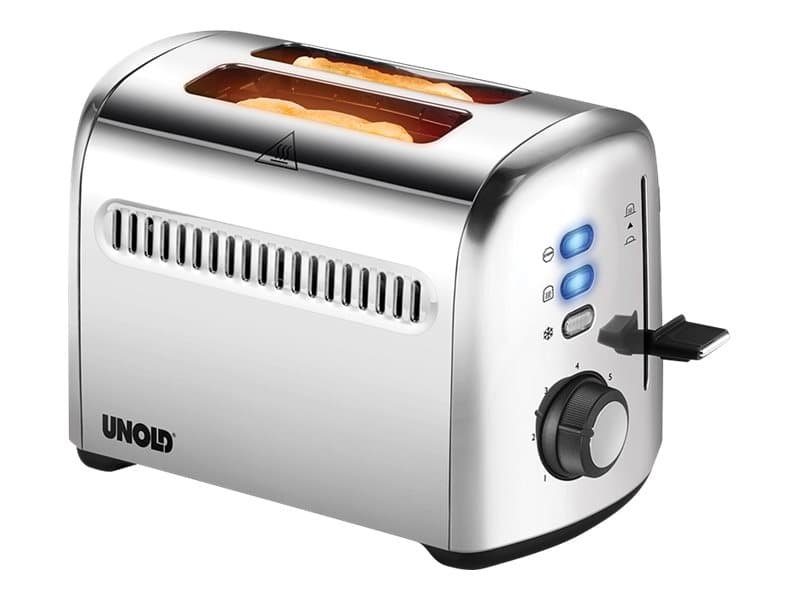 Unold TOASTER 2er Retro 38326, 2 Scheibe(n), Edelstahl, Edelstahl, Tasten, Niveau, Drehregler, Schwarz, 750 W