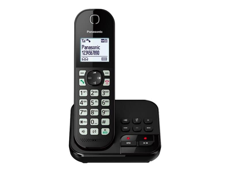 Panasonic KX-TGC463GB – Schnurlostelefon – Anrufbeantworter mit Anrufer-ID – Schwarz + 2 zusätzliche Mobilteile