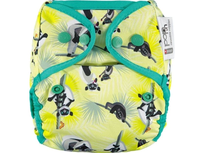 Close Caboo Nappy Wrap, Pop-in AIO Lemur wiederverwendbare Windel mit Windeln 4.5-16 kg, 1 Stk.