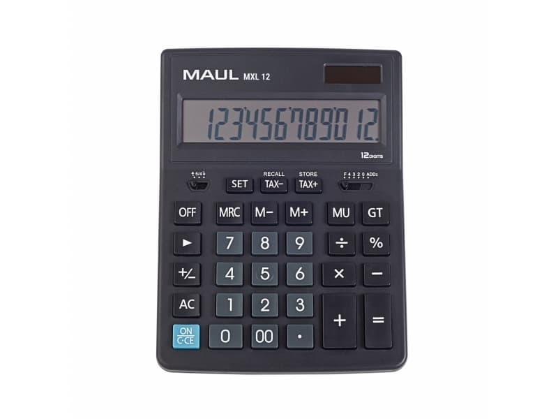 MAUL MXL 12, Desktop, Display-Rechner, 12 Ziffern, 1 Zeilen, Akku, Schwarz