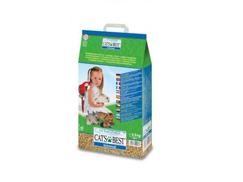 CAT’S BEST Universal, 10 l, Granulat, Chincilla, Frettchen, Meerschweinchen, Hamster, Kaninchen, 5,5 kg, Faltenbeutel aus Papier