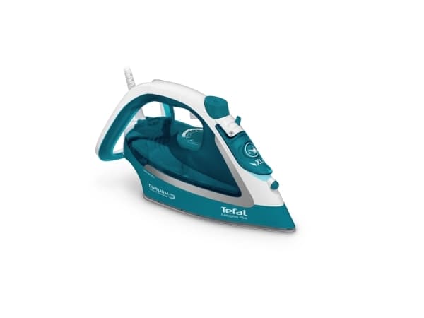Tefal EasyGliss Plus FV5737, Trocken- & Dampfbügeleisen, Durilium Bügelsohle, 2 m, 220 g/min, Türkis, Weiß, 45 g/min