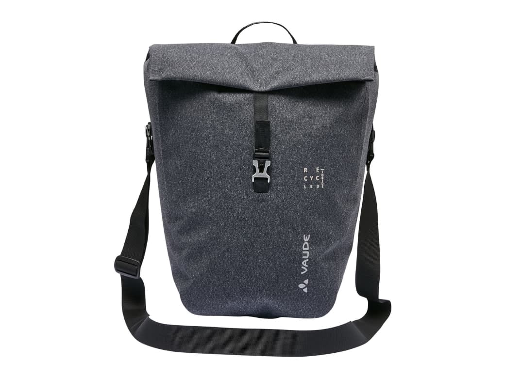 VAUDE ReCycle Pro Single, Hinten, Fahrradtasche, Stoff, Polyamid, Polyester, Polyurethan, Schwarz, Grau, 22 l, 12 kg