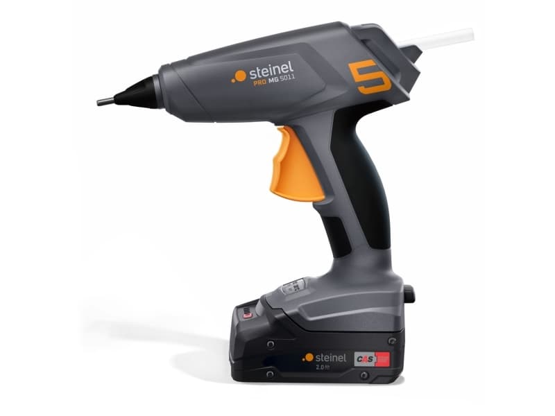 STEINEL MobileGlue 5011, Heißklebepistole, Grau, Orange, LED, Karton, Keramik, Glas, Leder, Kunststoff, Gummi, Holz, 20 g/min, 1,1 cm