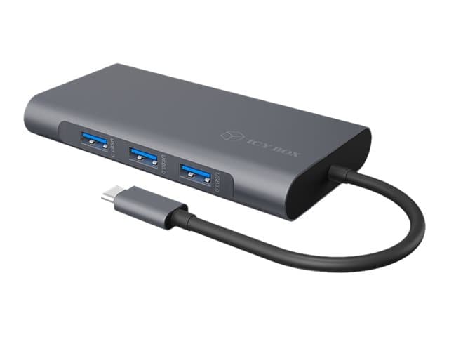 ICY BOX IB-DK4040-CPD, 10 in 1 USB Type-C® Notebook DockingStation, 1x HDMI 4K60Hz, 1x VGA, 3x USB-A, 1x USB-C(PD Only), 1x Audiocombo,