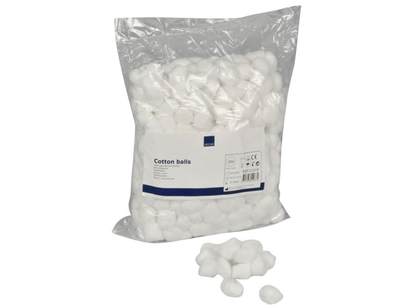 Wattebällchen, ABENA, weiß, 500 Stück/Beutel, latexfrei, unsteril