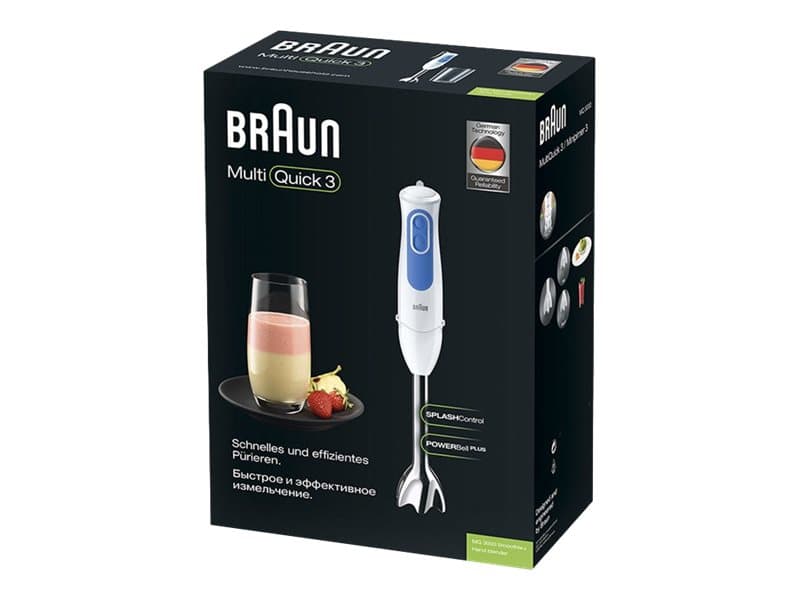 Braun MQ 3000 WH Smoothie+, Pürierstab, 0,6 l, 700 W, Blau, Weiß