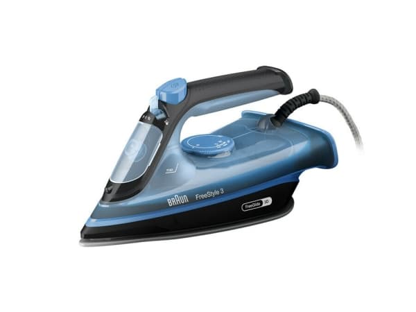 Braun FI3194BK, Dampfbügeleisen, Keramik-Bügelsohle, 2 m, 200 g/min, Schwarz, Blau, 45 g/min