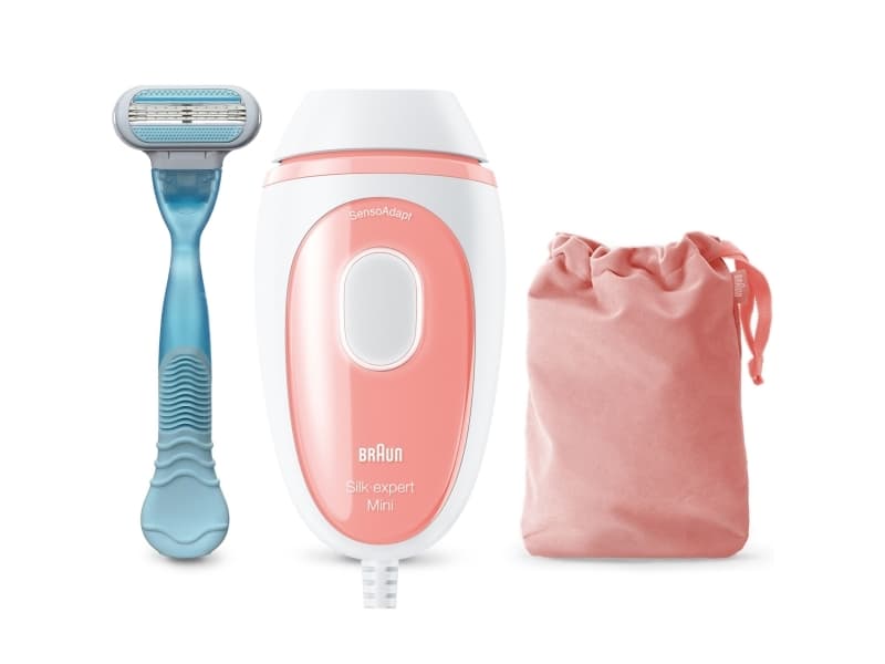 Braun Silk-expert Pro Silk-expert Mini, Pink, Weiß, Lichtimpulstechnologie (IPL), Abdomen, Achsel, Bikini, Jaw line, Oberlippe, Puls, 0,6 s