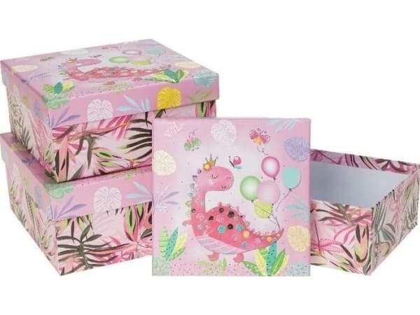 Kinder-Geschenkbox 3-teilig Dinosaurier ROZETTE