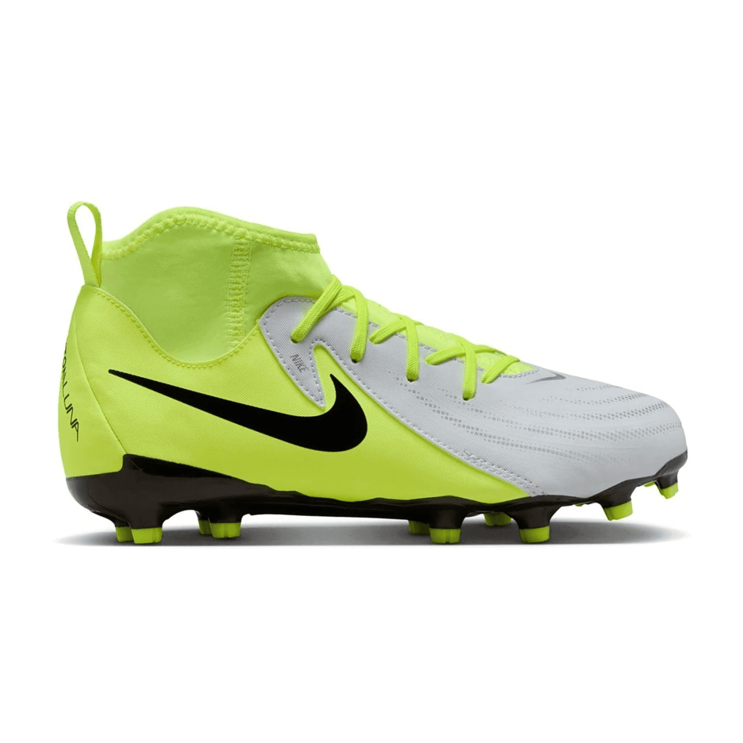 Nike Jr. Phantom Luna 2 Academy FG/MG Fußballschuhe Kinder 002 - black/black-deep jungle 34 für Kinder, silber, Größe 37 ½ EU
