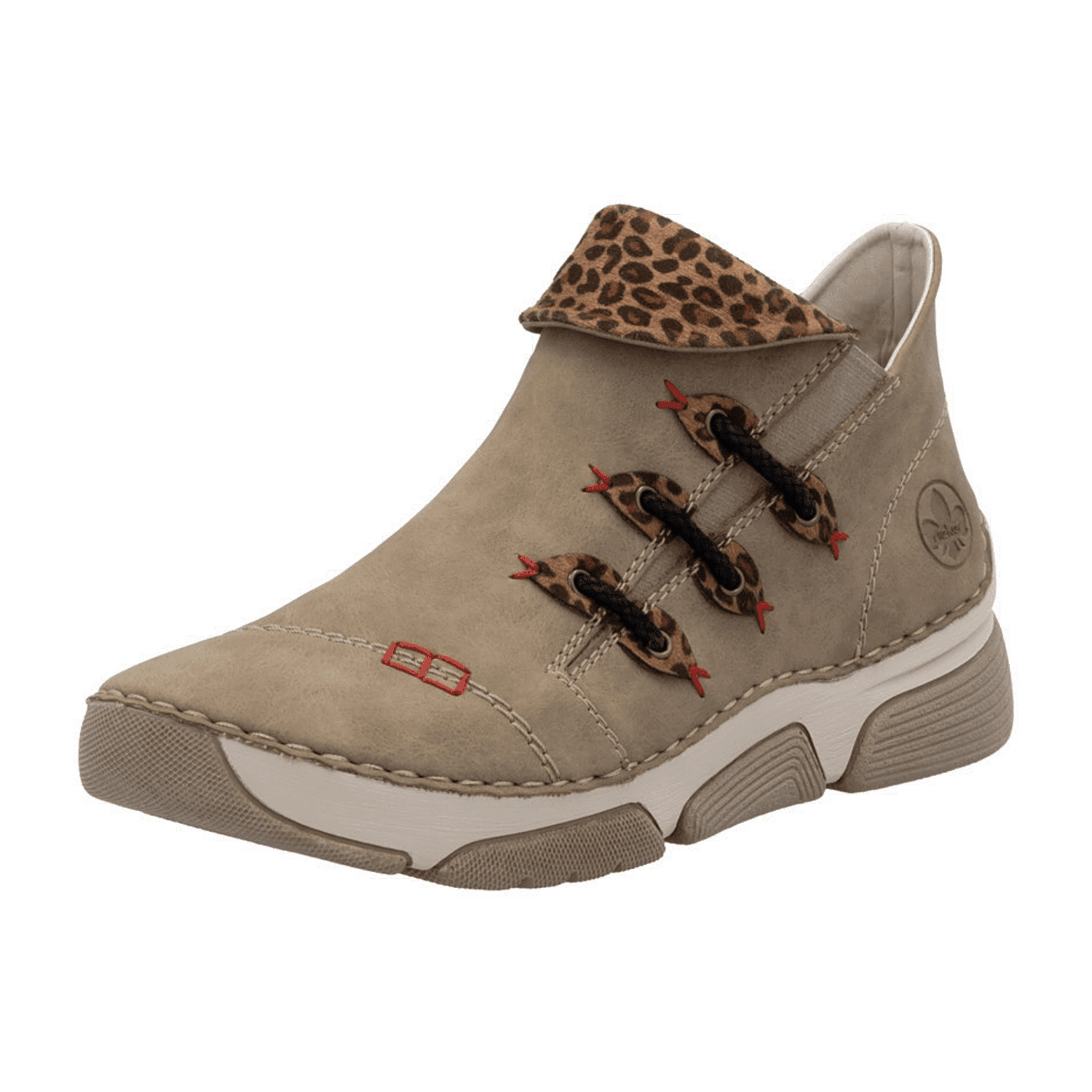Rieker 45983-64 Beige - gefütterte Stiefelette - Damenschuhe Modische Stiefelette / Boots, Beige für Damen, beige, Größe 40 EU