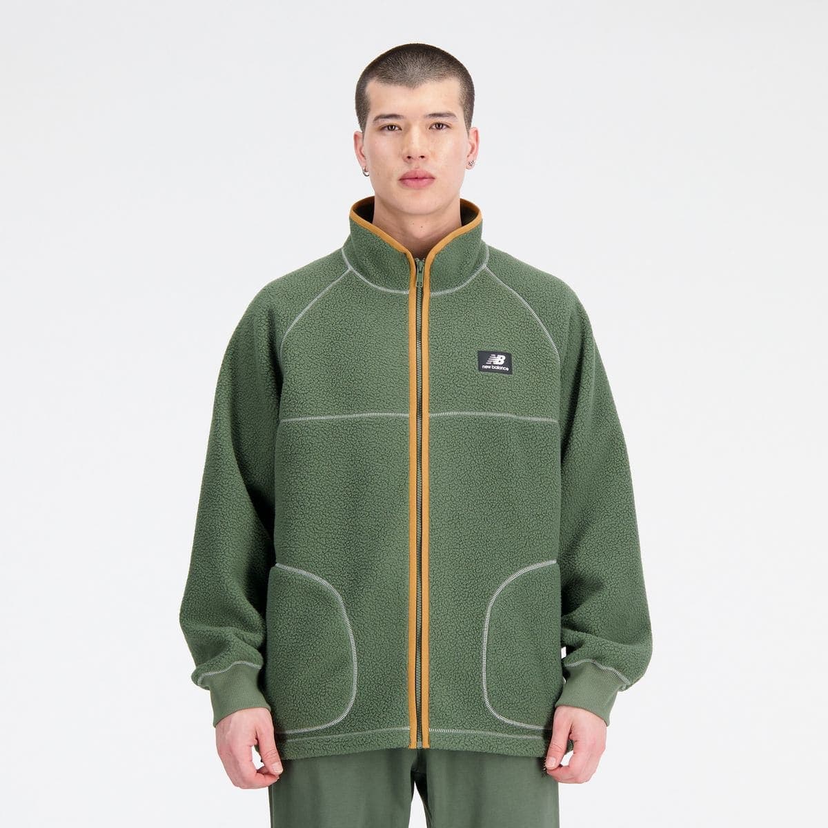 New Balance Athletics Polar Fleece Full Zip Herren Jacke, grün