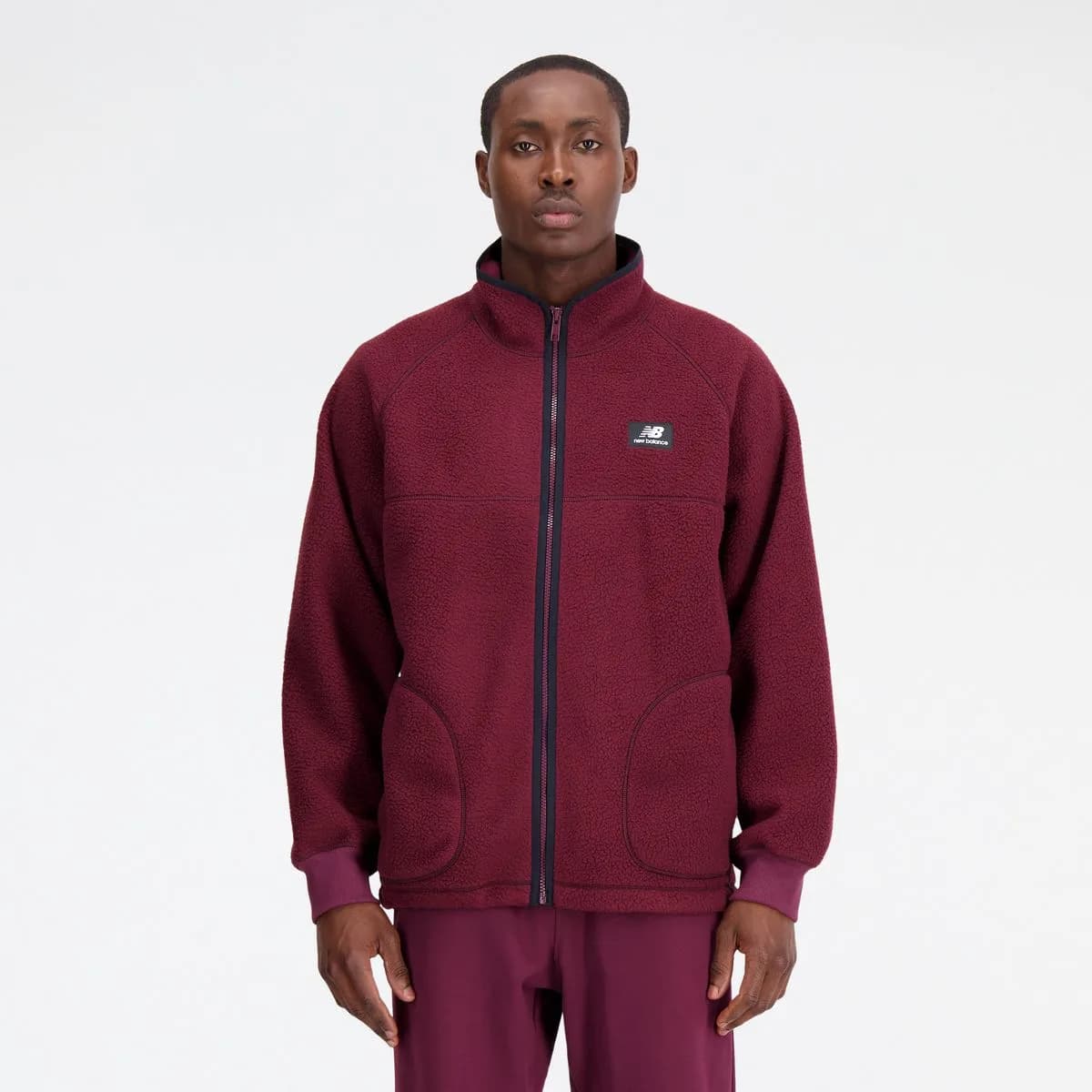 New Balance Athletics Polar Fleece Full Zip Herren Jacke, rot
