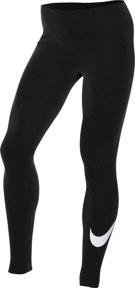 Nike Sportswear Essential Mid-Rise Swoosh Damen Tights, schwarz