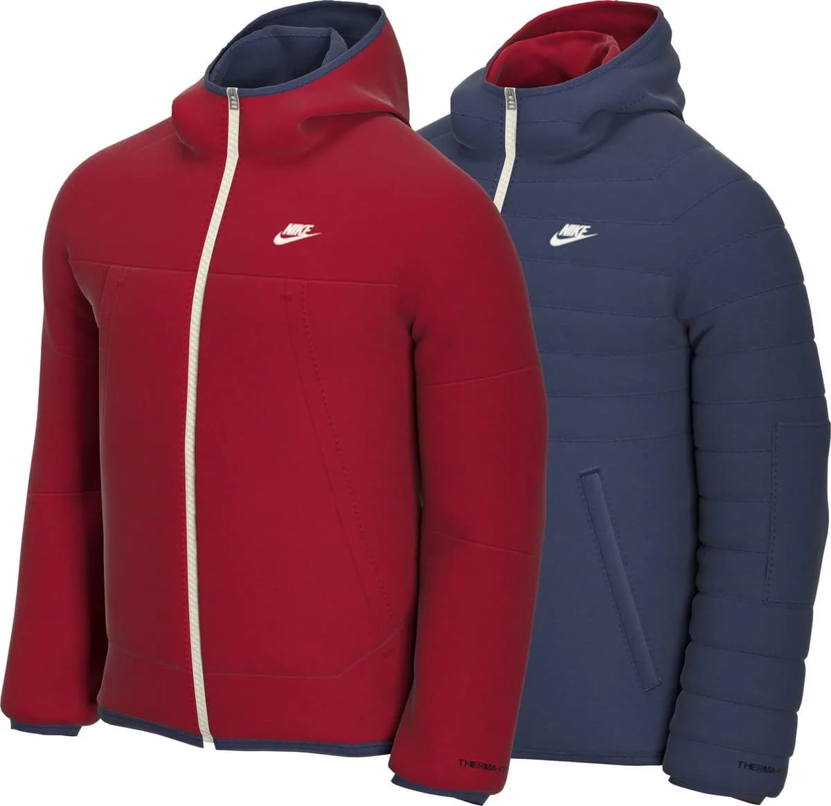 Nike Sportswear Therma-Fit Legacy Reversible Hooded Herren Midlayer, rot