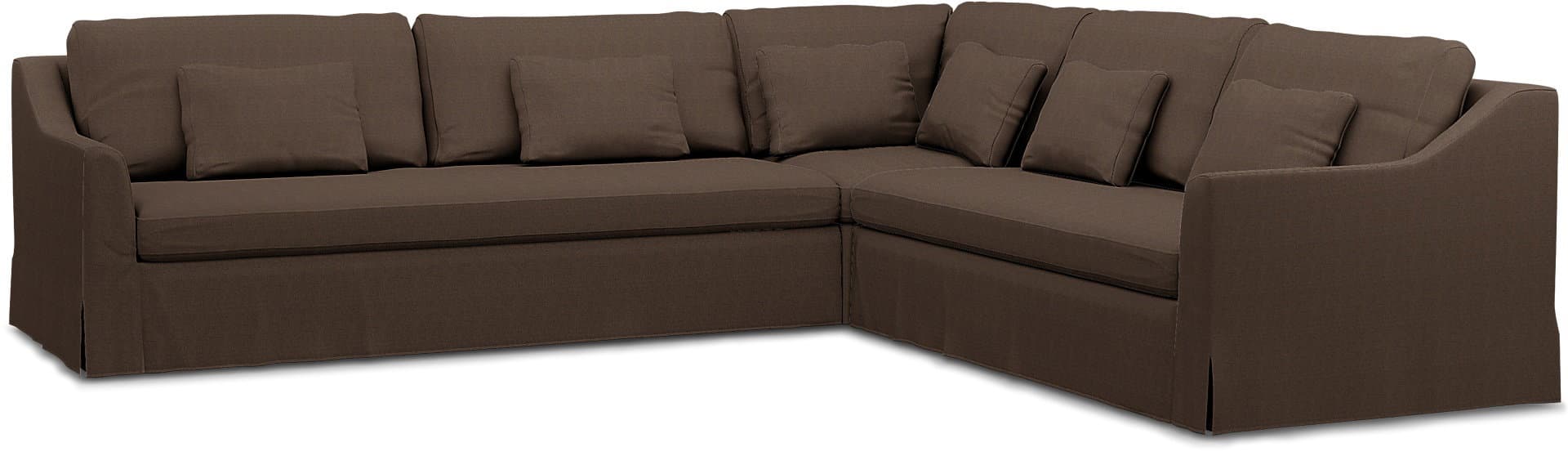 IKEA - BEZUG FÜR ECKSOFA FÄRLÖV (3+2), Chocolate, BOUCLÉ & TEXTURIERT - Bemz