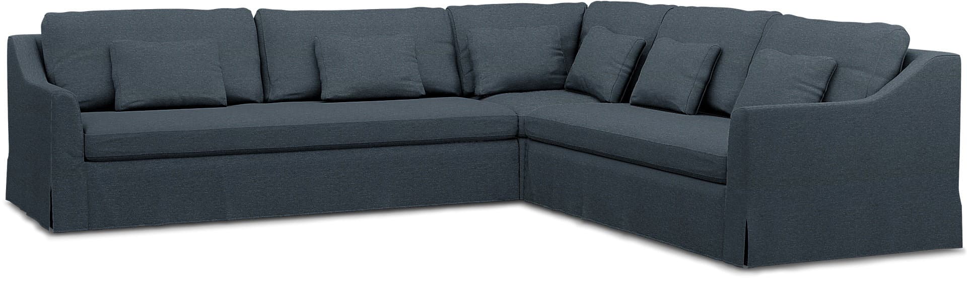 IKEA - BEZUG FÜR ECKSOFA FÄRLÖV (3+2), Denim, BOUCLÉ & TEXTURIERT - Bemz