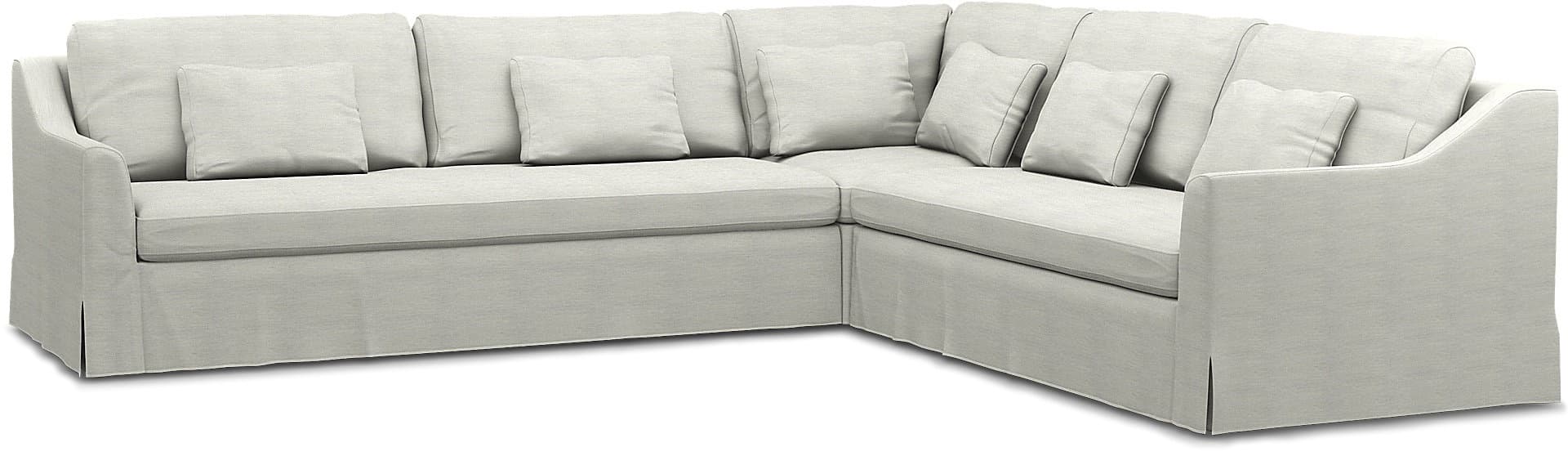 IKEA - BEZUG FÜR ECKSOFA FÄRLÖV (3+2), Silver Grey, Baumwolle - Bemz