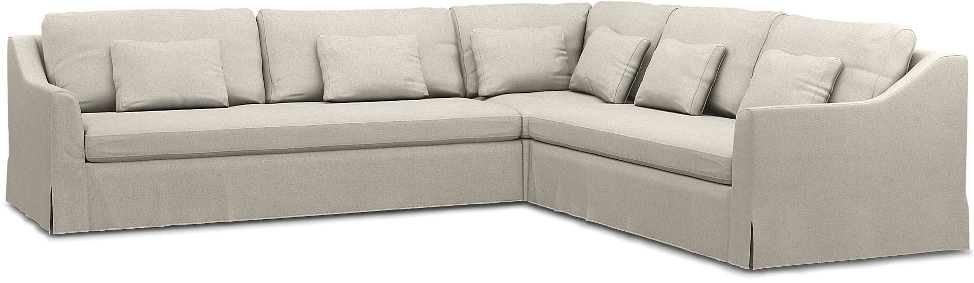 IKEA - BEZUG FÜR ECKSOFA FÄRLÖV (3+2), Silver Grey, Baumwolle - Bemz