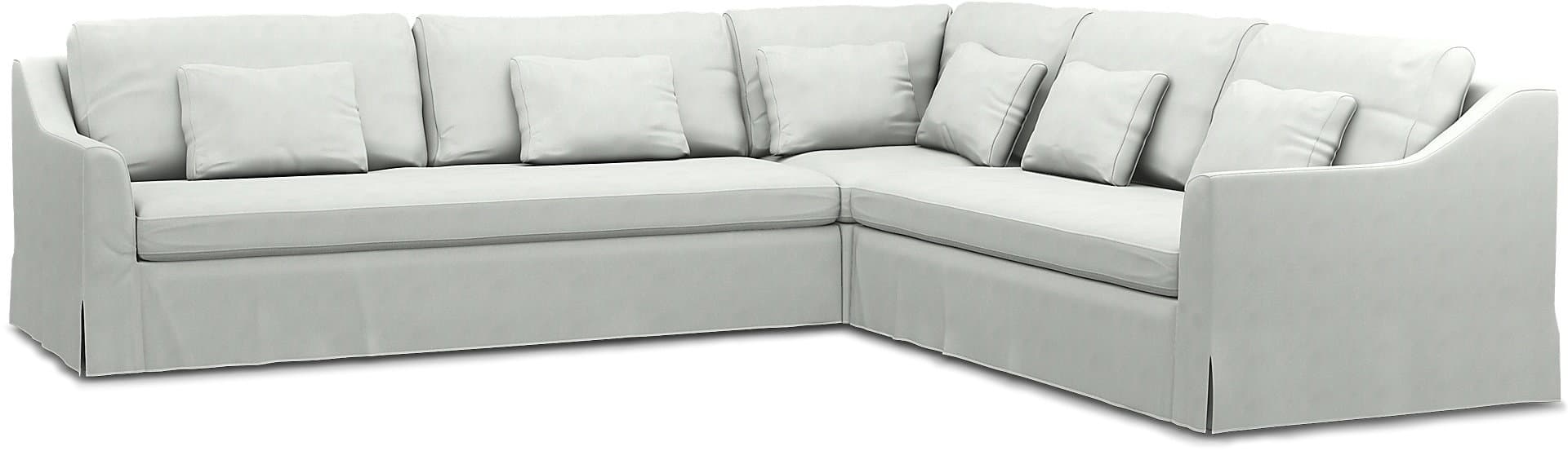 IKEA - BEZUG FÜR ECKSOFA FÄRLÖV (3+2), Silver Grey, Leinen - Bemz