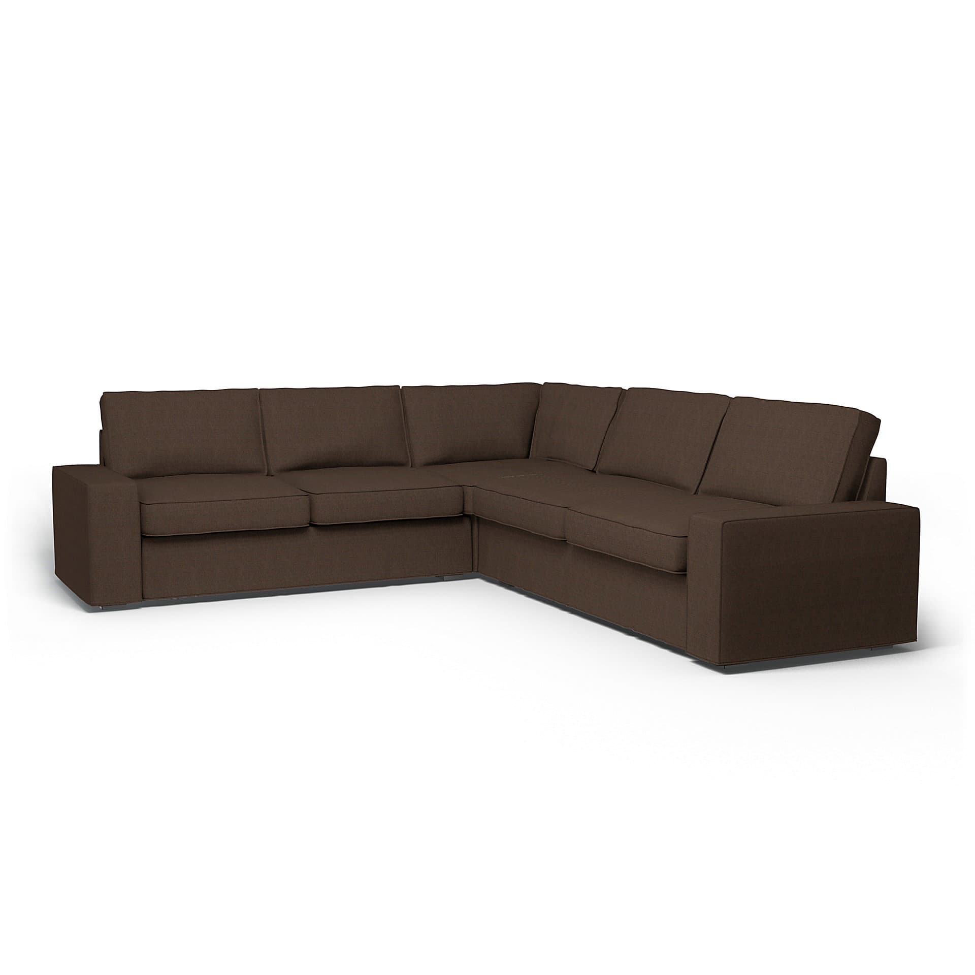 IKEA - Bezug für Ecksofa Kivik (2+2), Chocolate, BOUCLÉ & TEXTURIERT - Bemz