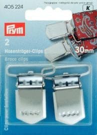 Prym 2 Hosenträger Clips Verschuß silberfarbig 30mm