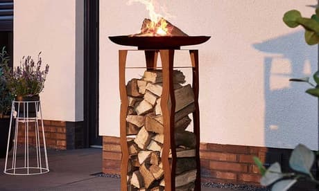 Home Deluxe Feuerschale & Holzlager „Frank”